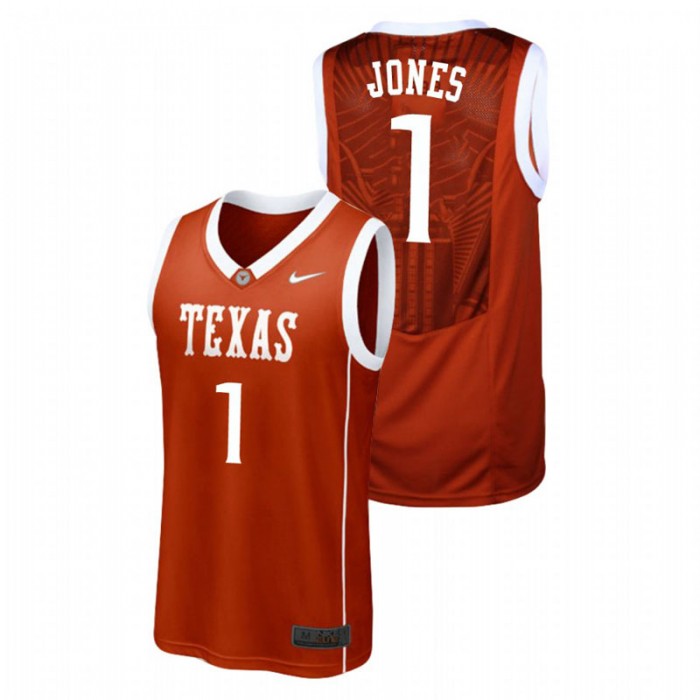 Men's Texas Longhorns College Basketball Burnt Orange Andrew Jones Replica Jersey