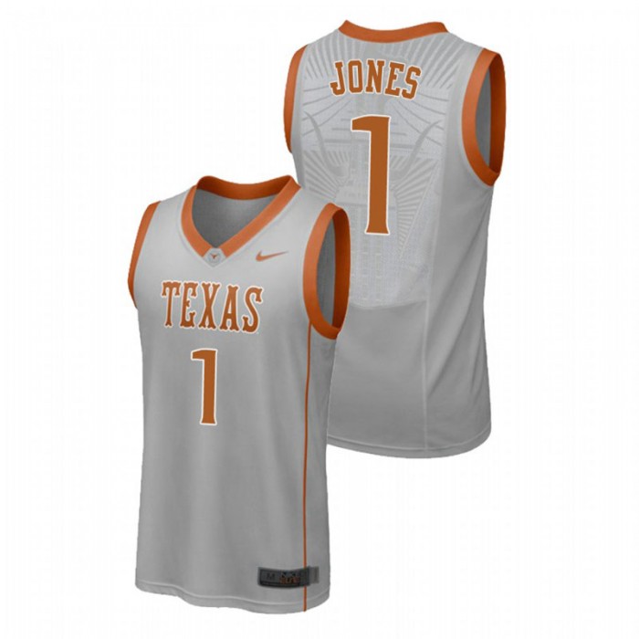 Men's Texas Longhorns College Basketball Gray Andrew Jones Replica Jersey