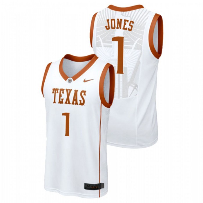Men's Texas Longhorns College Basketball White Andrew Jones Replica Jersey