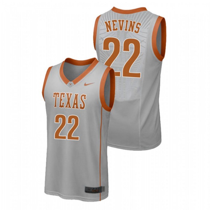 Men's Texas Longhorns College Basketball Gray Blake Nevins Replica Jersey