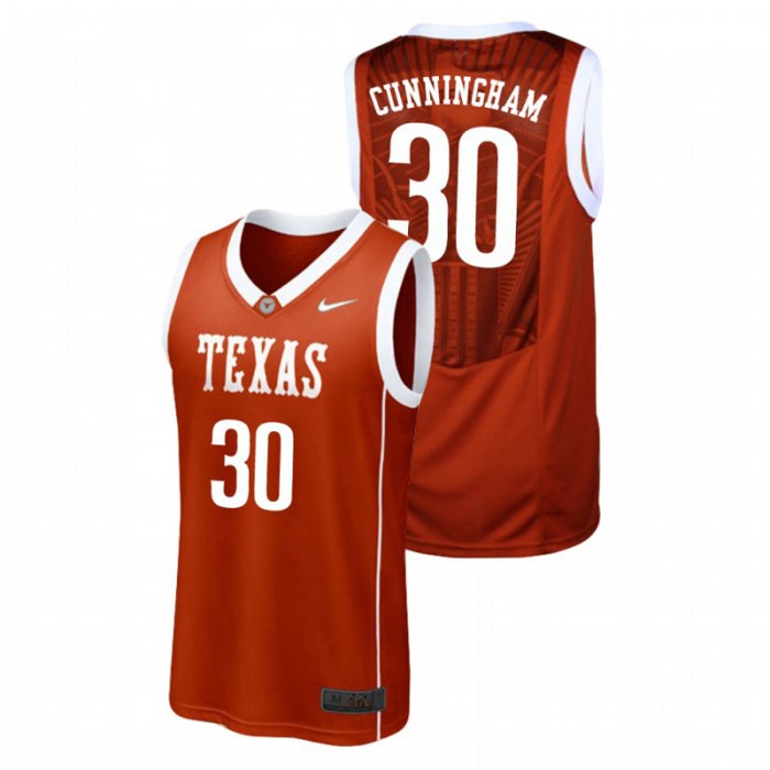 Men's Texas Longhorns College Basketball Burnt Orange Brock Cunningham Replica Jersey