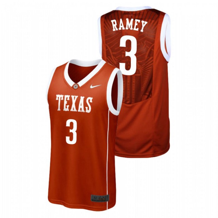Men's Texas Longhorns College Basketball Burnt Orange Courtney Ramey Replica Jersey
