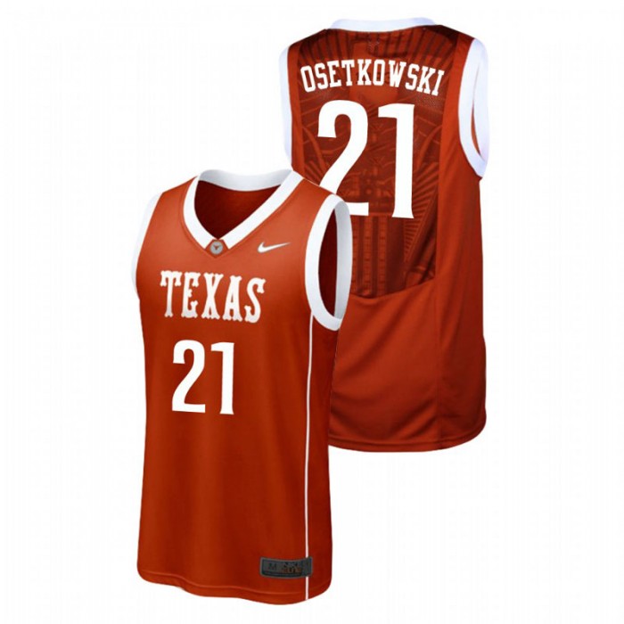 Men's Texas Longhorns College Basketball Burnt Orange Dylan Osetkowski Replica Jersey