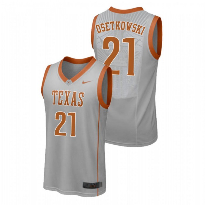 Men's Texas Longhorns College Basketball Gray Dylan Osetkowski Replica Jersey