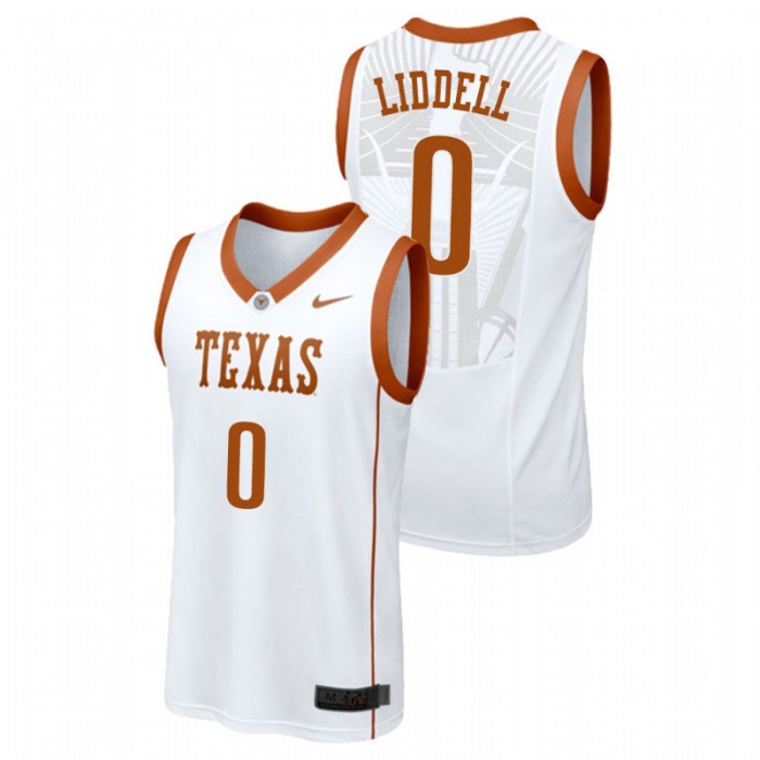 Men's Texas Longhorns College Basketball White Gerald Liddell Replica Jersey