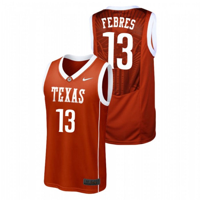 Men's Texas Longhorns College Basketball Burnt Orange Jase Febres Replica Jersey
