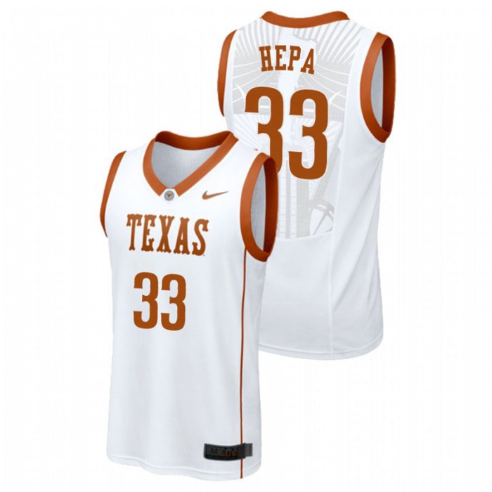 Men's Texas Longhorns College Basketball White Kamaka Hepa Replica Jersey