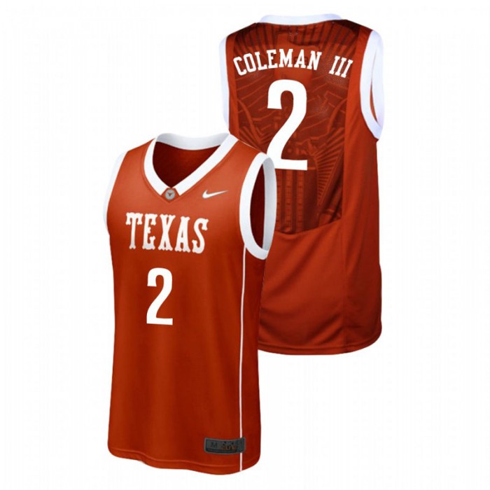 Men's Texas Longhorns College Basketball Burnt Orange Matt Coleman III Replica Jersey