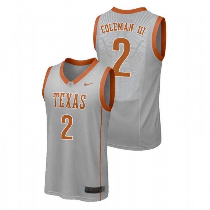 Men's Texas Longhorns College Basketball Gray Matt Coleman III Replica Jersey