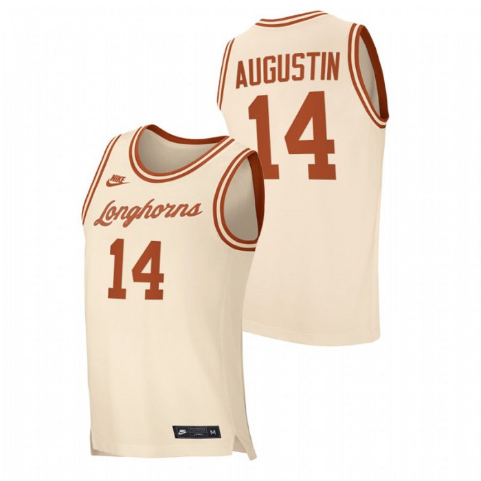 Texas Longhorns Retro Basketball D.J. Augustin Replica Jersey Cream Men