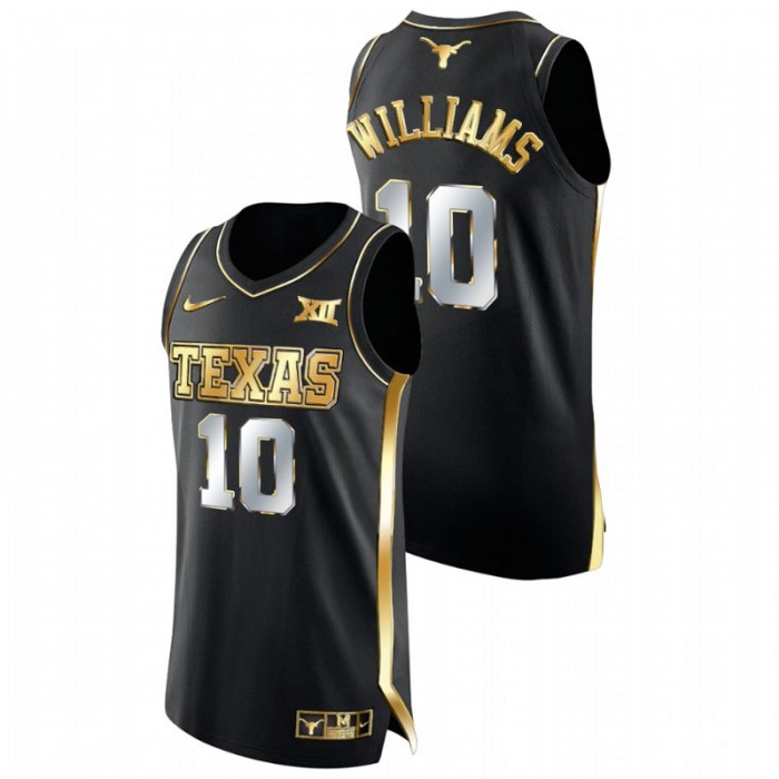 Texas Longhorns Golden Edition Donovan Williams College Basketball Jersey Black Men