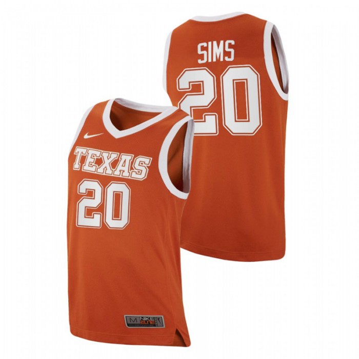 Texas Longhorns Replica Jericho Sims College Basketball Jersey Orange Men