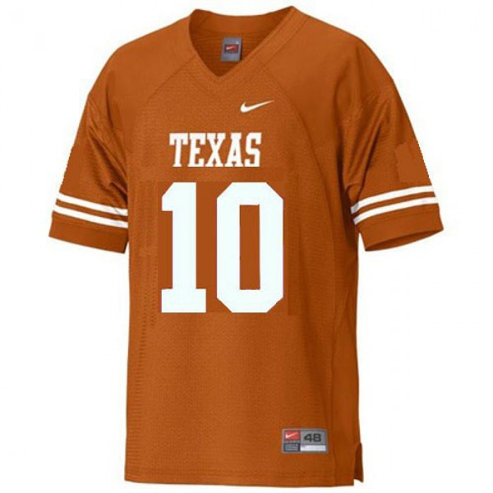 Texas Longhorns #10 Vince Young Orange Football For Men Jersey