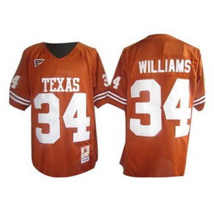 Texas Longhorns #34 Ricky Williams Orange Football For Men Jersey
