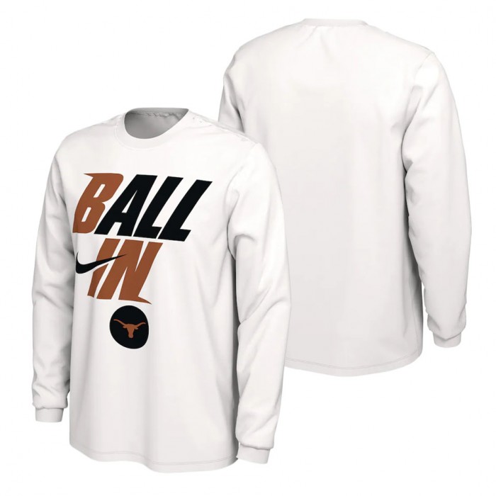 Texas Longhorns Nike Ball In Bench Long Sleeve T-Shirt White