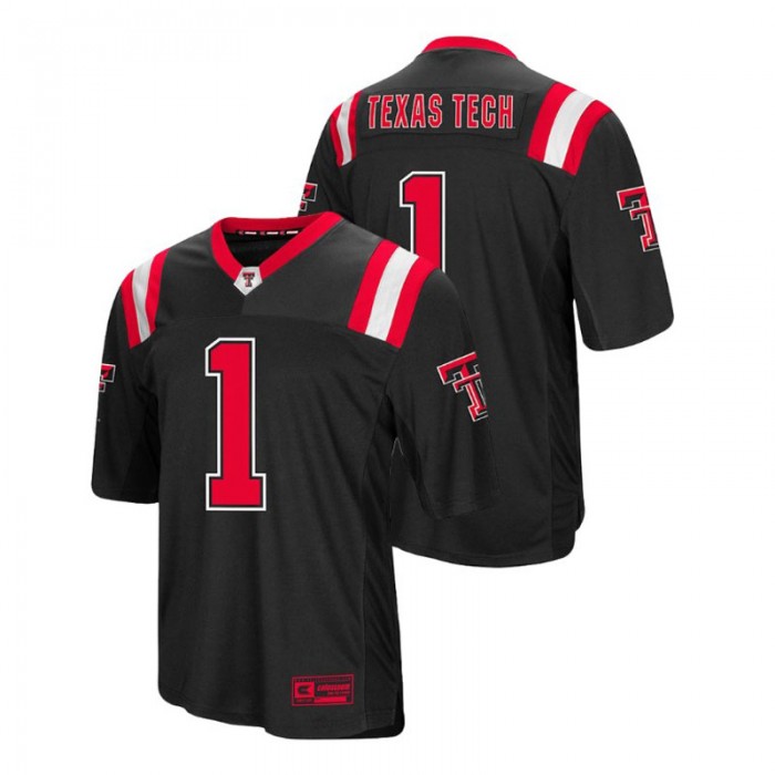 Men's Texas Tech Red Raiders Black Foos-Ball Football Colosseum Jersey