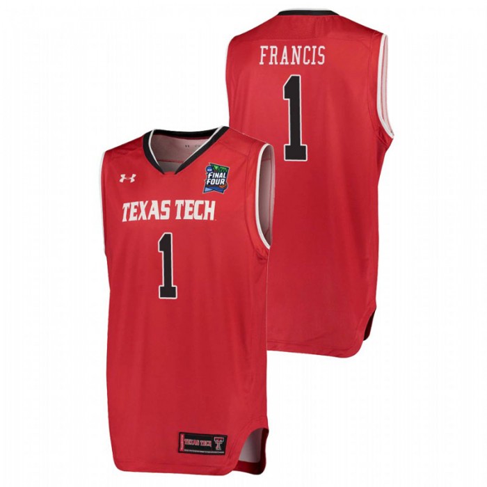 Men's Texas Tech Red Raiders Brandone Francis 2019 Final-Four Red Jersey
