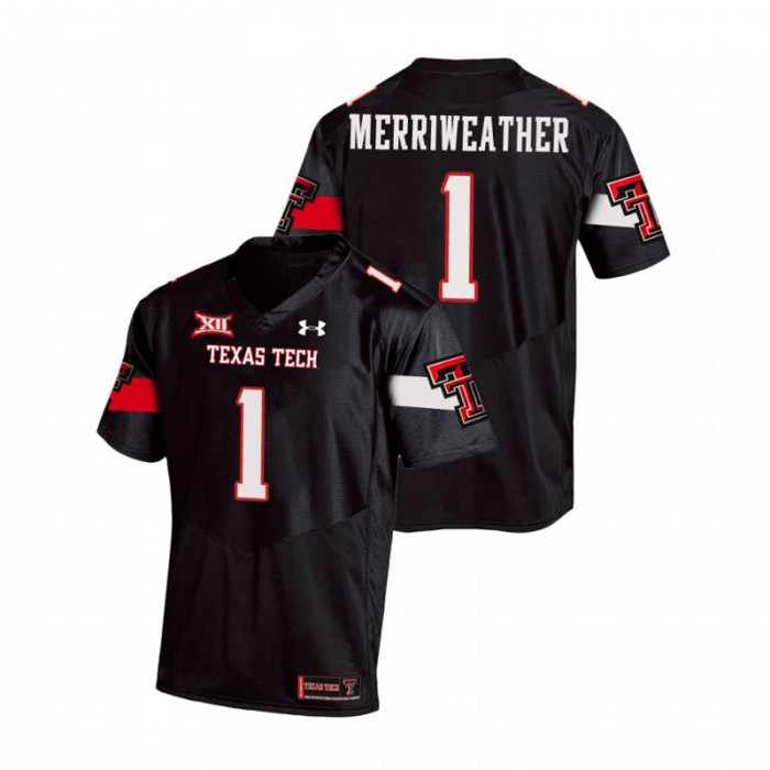 Krishon Merriweather Texas Tech Red Raiders Replica Black Football Team Jersey