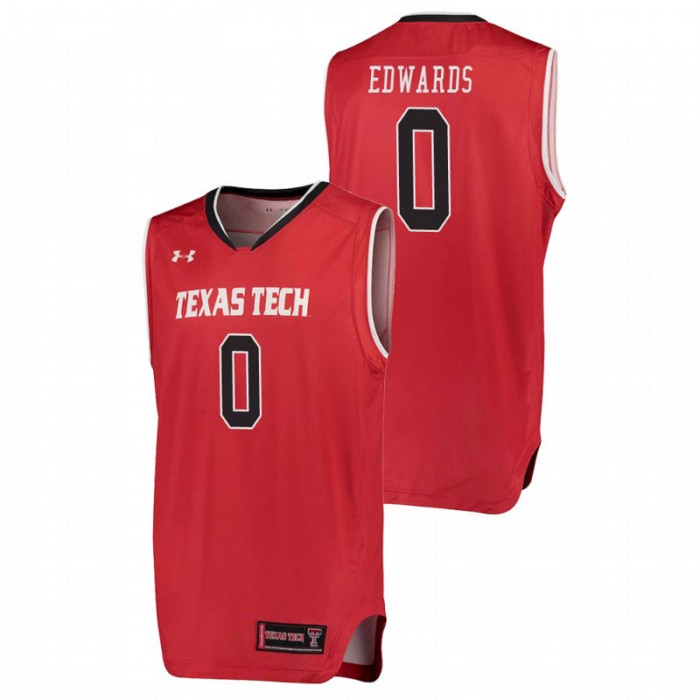 Texas Tech Red Raiders College Basketball Performance Red Kyler Edwards Replica Jersey For Men