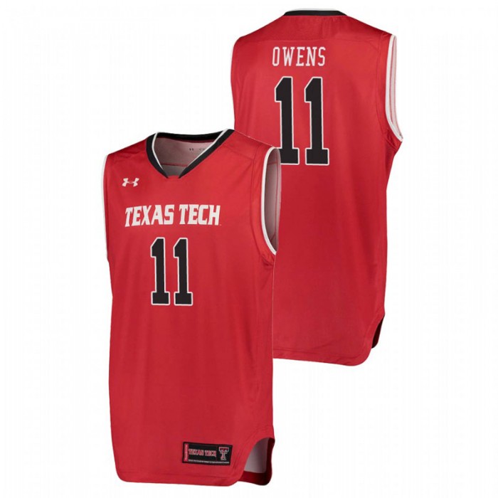 Texas Tech Red Raiders College Basketball Performance Red Tariq Owens Replica Jersey For Men