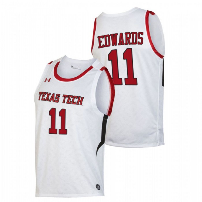 Texas Tech Red Raiders Kyler Edwards Jersey Basketball White Replica Men