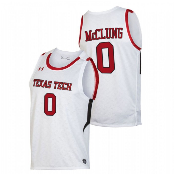 Texas Tech Red Raiders Mac McClung Jersey Basketball White Replica Men