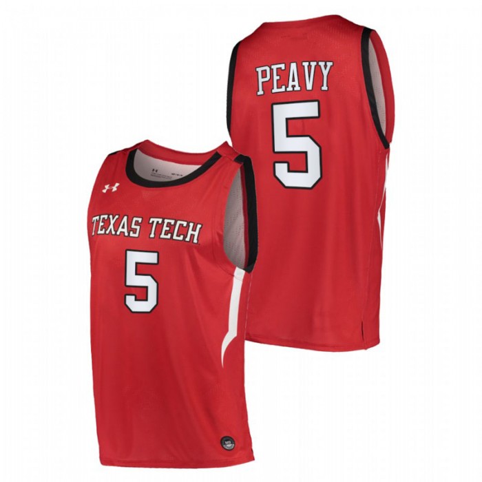 Texas Tech Red Raiders Micah Peavy Jersey Basketball Red Alternate Men