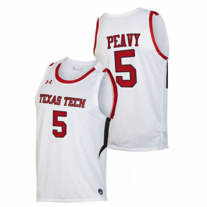 Texas Tech Red Raiders Micah Peavy Jersey Basketball White Replica Men