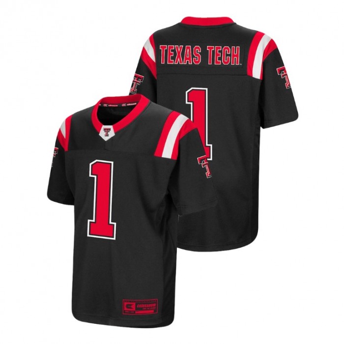 Youth Texas Tech Red Raiders Black Foos-Ball Football Colosseum Jersey