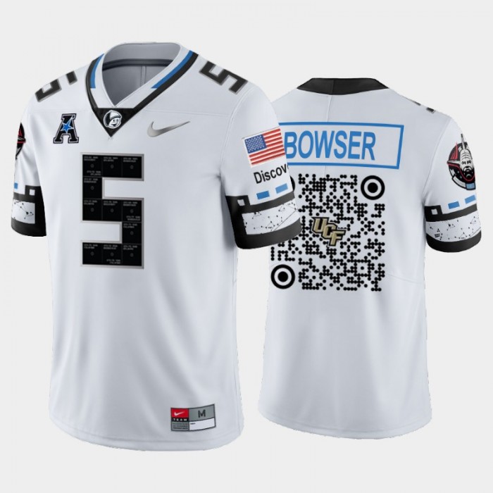 Isaiah Bowser QR Codes UCF Knights #5 White Space Game Jersey