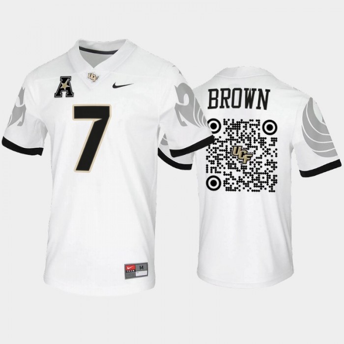 UCF Knights Davonte Brown QR Codes Jersey #7 White 2022 Spring Game Uniform