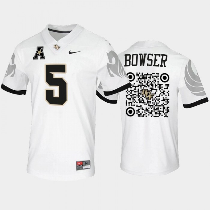 UCF Knights Isaiah Bowser QR Codes Jersey #5 White 2022 Spring Game Uniform