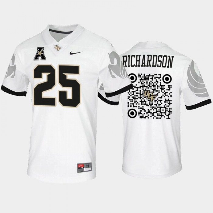 UCF Knights Johnny Richardson QR Codes Jersey #25 White 2022 Spring Game Uniform