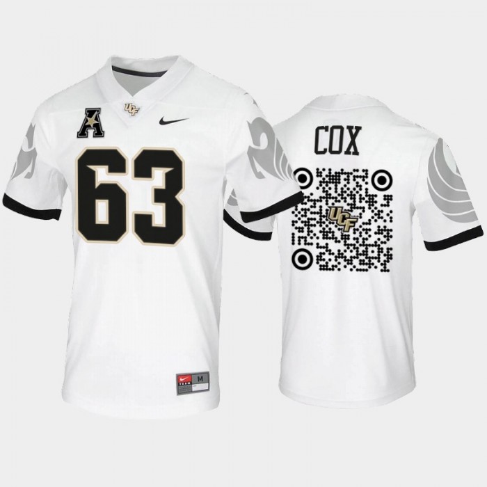 UCF Knights Josh Cox QR Codes Jersey #63 White 2022 Spring Game Uniform