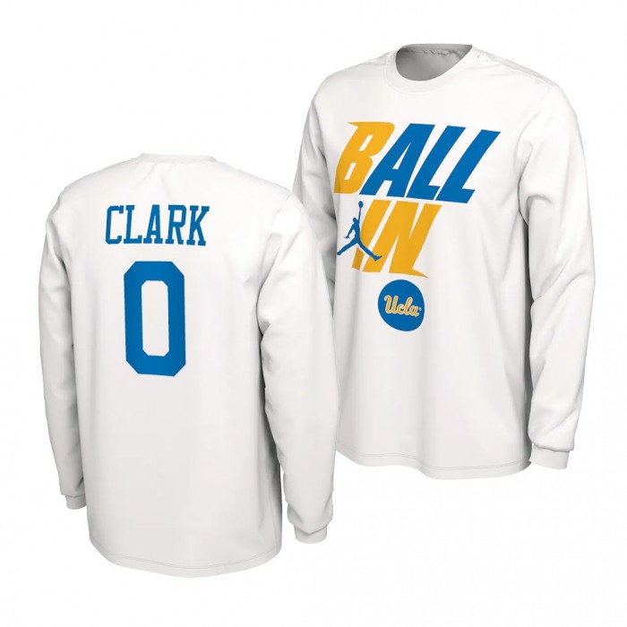 UCLA Bruins Jaylen Clark 2022 NCAA March Madness 0 White Ball In Bench T-Shirt