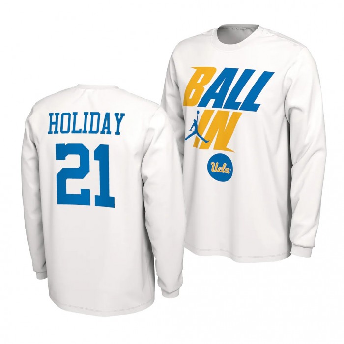 UCLA Bruins Jrue Holiday 2022 NCAA March Madness 21 White Alumni T-Shirt