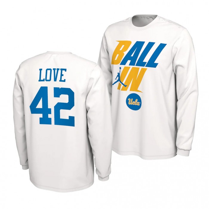 UCLA Bruins Kevin Love 2022 NCAA March Madness 42 White Alumni T-Shirt