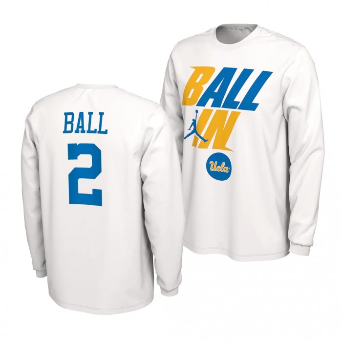 UCLA Bruins Lonzo Ball 2022 NCAA March Madness 2 White Alumni T-Shirt