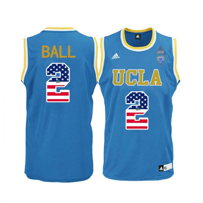 Male UCLA Bruins Lonzo Ball Blue National Flag Basketball Jersey