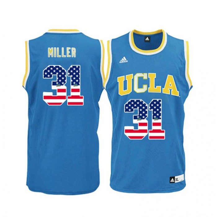 Male UCLA Bruins Reggie Miller Blue National Flag Basketball Jersey