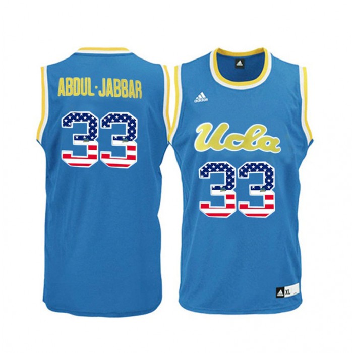 Male UCLA Bruins Kareem Abdul-Jabbar Blue National Flag Basketball Jersey
