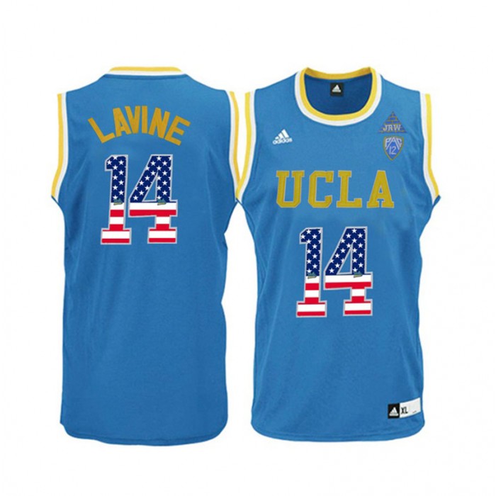Male UCLA Bruins Zach LaVine Black National Flag Basketball Jersey