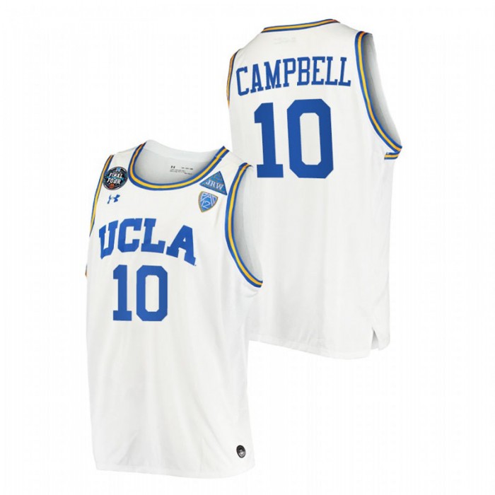 UCLA Bruins Tyger Campbell Jersey JRW White 2021 March Madness Final Four Men