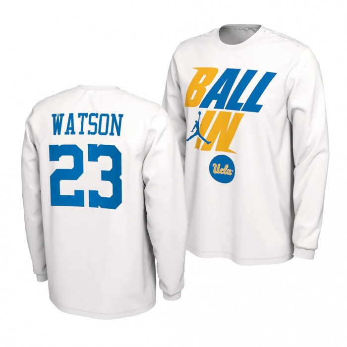 UCLA Bruins Peyton Watson 2022 NCAA March Madness 23 White Ball In Bench T-Shirt