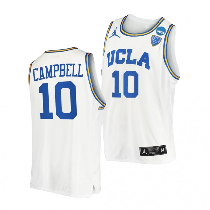 Tyger Campbell 2022 NCAA March Madness UCLA Bruins #10 White Sweet 16 Jersey