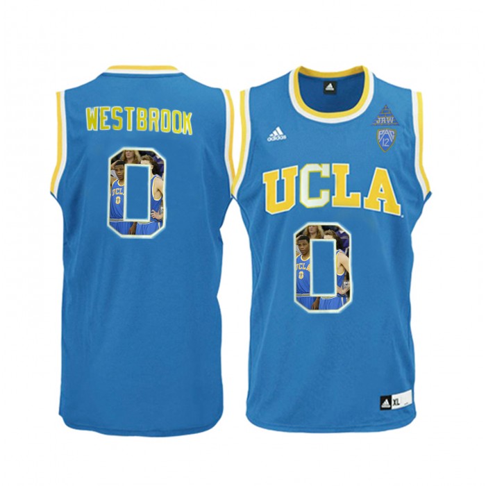 Male UCLA Bruins Russell Westbrook Blue Basketball Jersey With Player Pictorial PAC 12