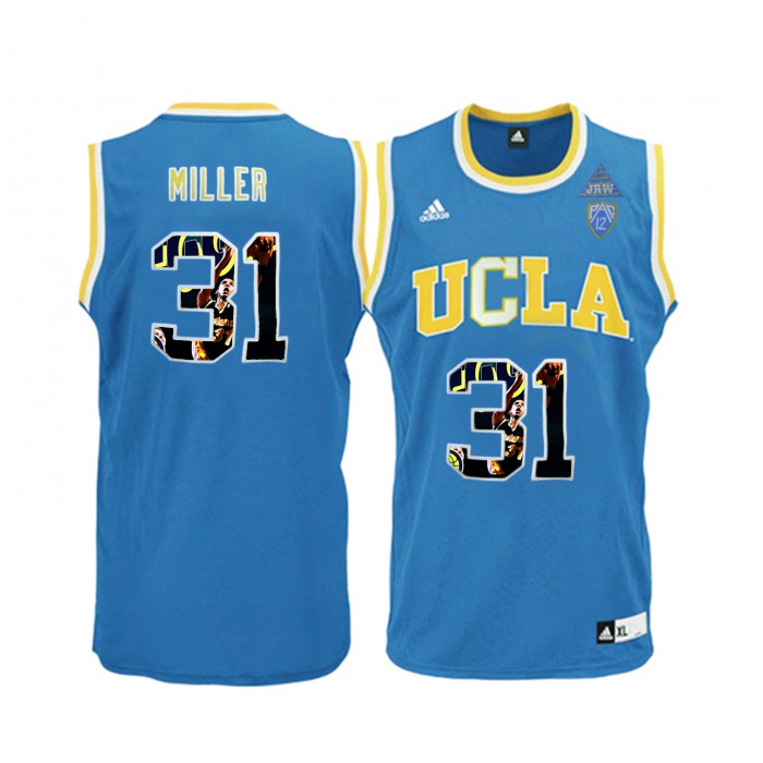 Male UCLA Bruins Reggie Miller Blue Basketball Jersey With Player Pictorial PAC 12