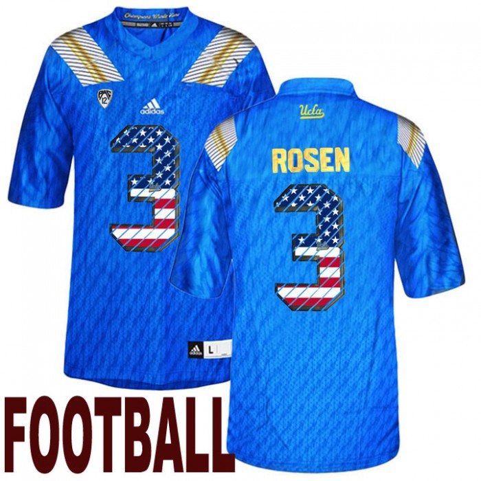 UCLA Bruins #3 Josh Rosen Blue USA Flag College Football Fashion Jersey