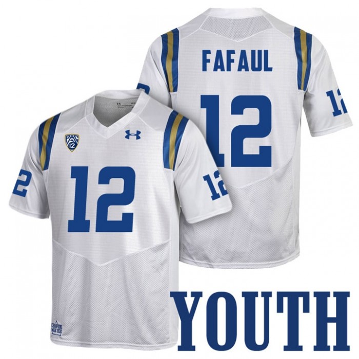 Youth Mike Fafaul UCLA Bruins White College 2017 Season New Under Armour Player Jersey