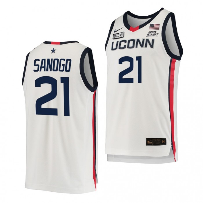 Adama Sanogo #21 UConn Huskies 2021-22 College Basketball Replica White Jersey
